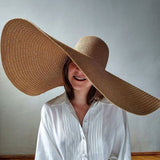 Chapeau en paille surdimensionnée pliable pour femme pour l'été