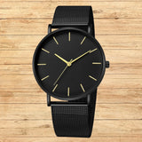 Unisex Luxury Stainless Steel Mesh Strap Ultra-Thin Waterproof Quartz Watch