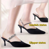 2 Tiras elásticas de strass adaptables y retráctiles para zapatos de mujer 