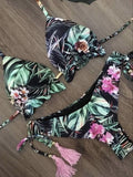 Bikini sexy con estampado floral para nadar para mujer.