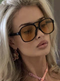 Gafas de sol cuadradas con montura ancha vintage para mujer