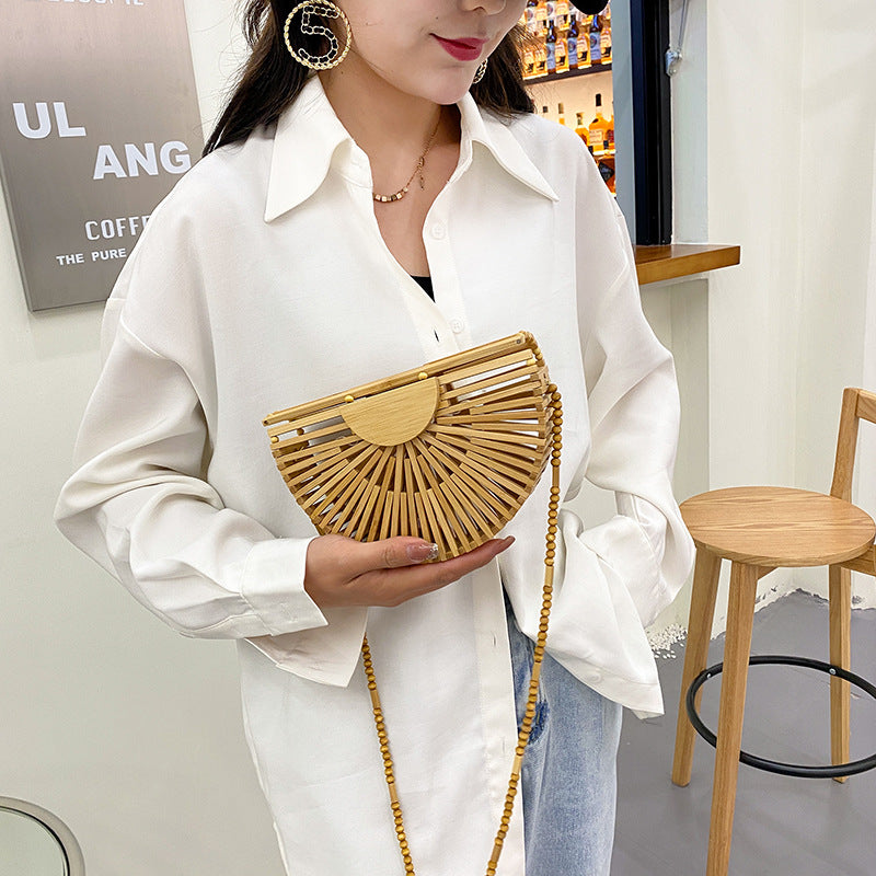 Women's Summer Woven Bamboo Handbag