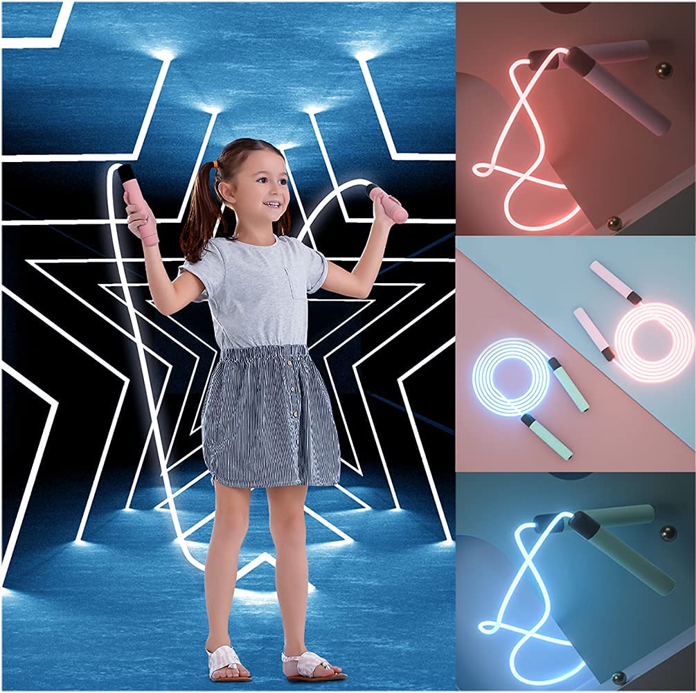 Corde à sauter LED lumineuse pour enfants et adultes pour le sport.