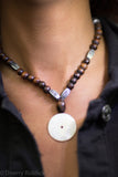 Noelya I jewel. Necklace with 3 different pearls and white corozo