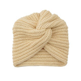 Fashionable knitted wool plain turban for women