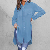 long blouse dress slit asymmetrical elegant and casual for women