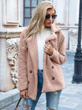 Manteau ample en peluche d'hiver pour femme
