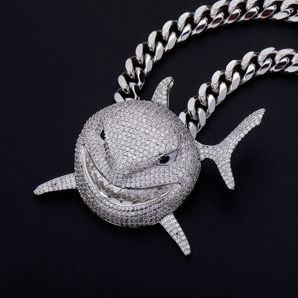 ICE pendentif requin avec chaîne Hip-Hop pour homme
