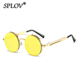 Men's vintage double lens sunglasses with flip-up smoke lens