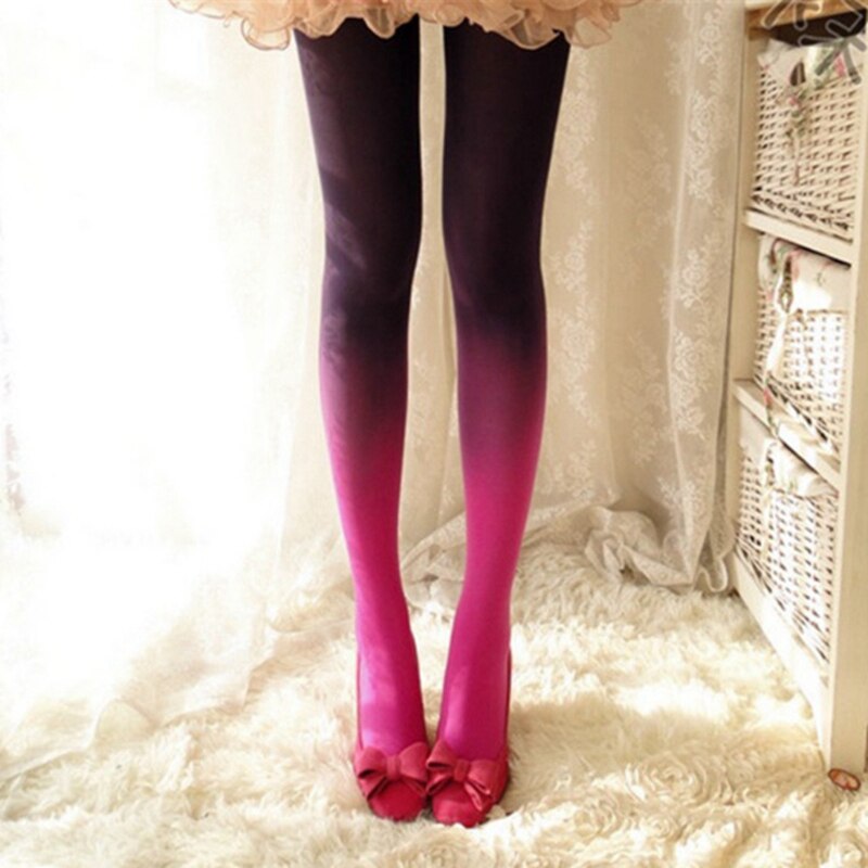 Seamless gradient velvet fishnet stocking tights in candy color for women - New for Fall/Winter 2022