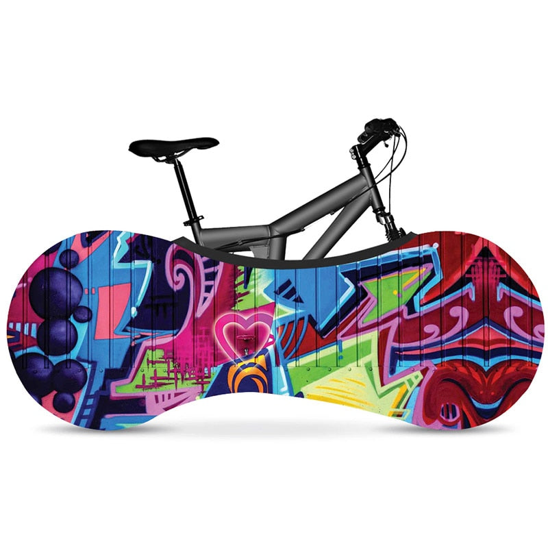 Graffiti print elastic storage bike cover