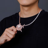 ICE shark pendant with Hip-Hop chain for men