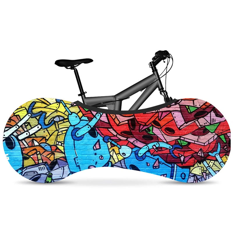 Graffiti print elastic storage bike cover