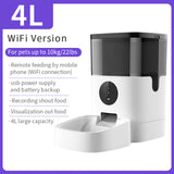 Intelligent automatic cat food dispenser via wifi or 6 L button programmable on smartphone
