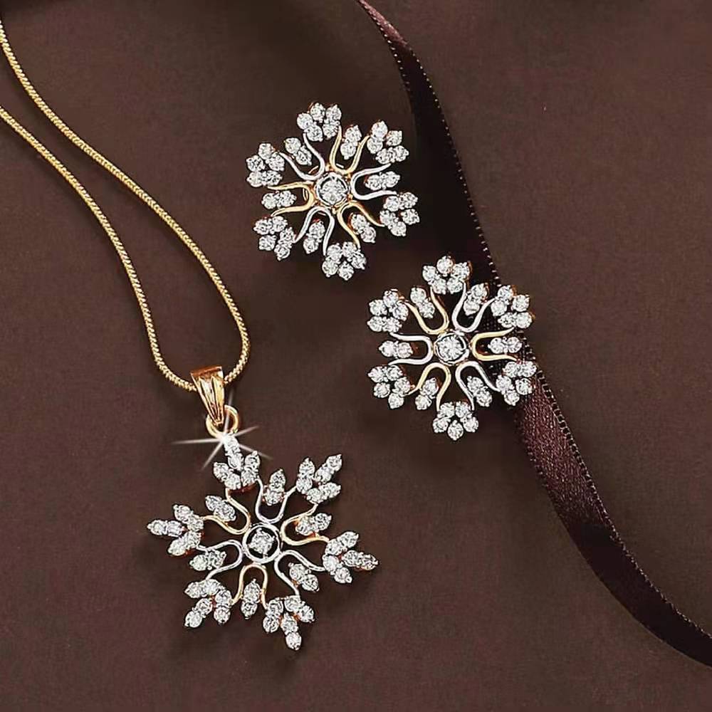 Snowflake earrings jewelry to match her gold necklace for women