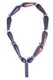 Jewel Noelya I.- Queen necklace with rectangular silver pendant