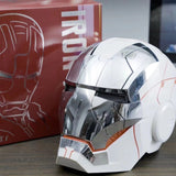 White ironman electric helmet with voice control for Adults model Number 5 - New for 2023