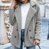 Manteau ample en peluche d'hiver pour femme