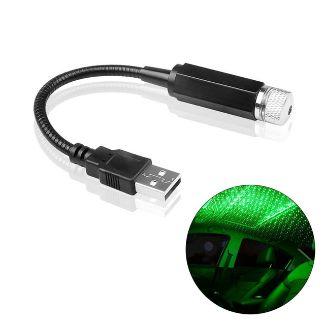 Adjustable Mini USB Car Roof LED Lamp Projector