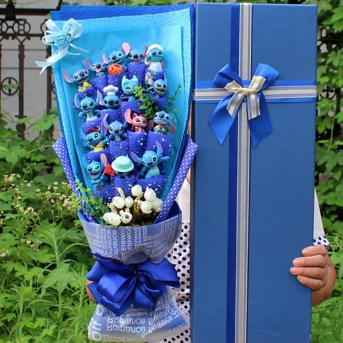 Boîte cadeau Stitch (fleurs) - Fais main