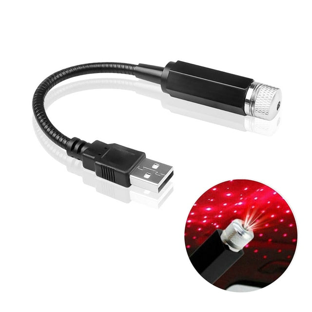 Proyector de lámpara LED de techo de coche mini USB ajustable