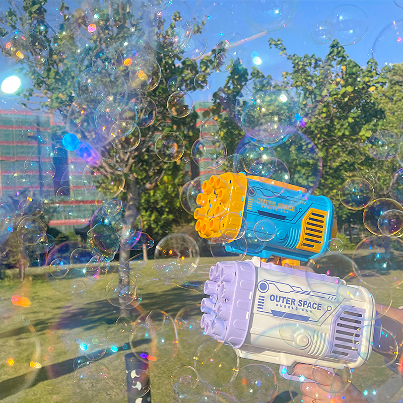 Bazooka con 69 burbujas por segundo para niños para el verano 