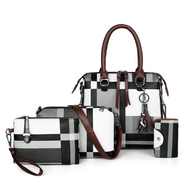 Scarlett a set of 4 matching plaid handbags for chic women