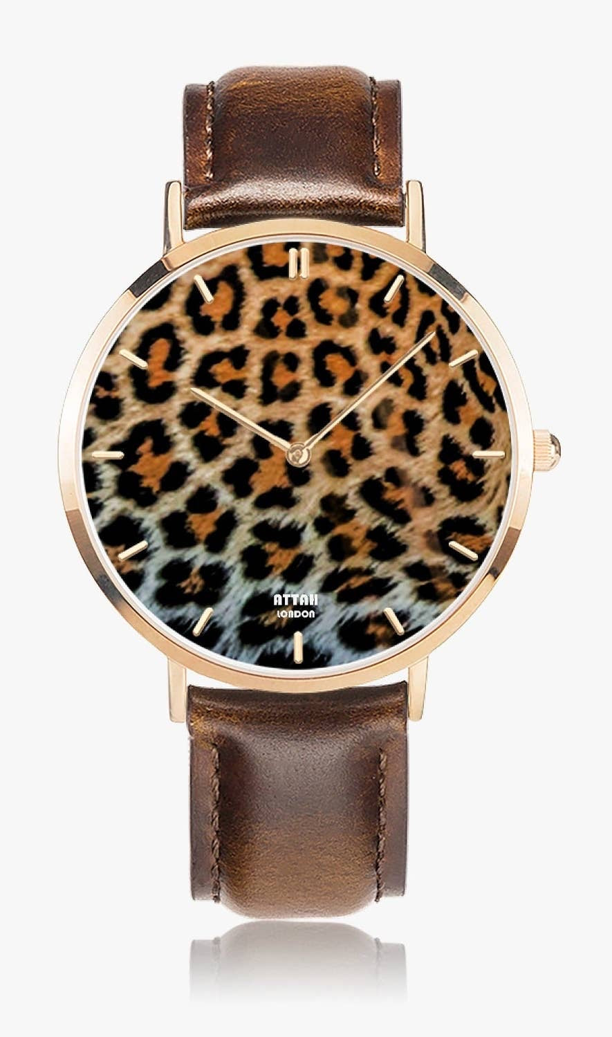 Reloj de cuarzo étnico de leopardo resistente al agua para mujer