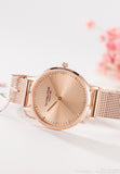Crystal and rose gold watch for women