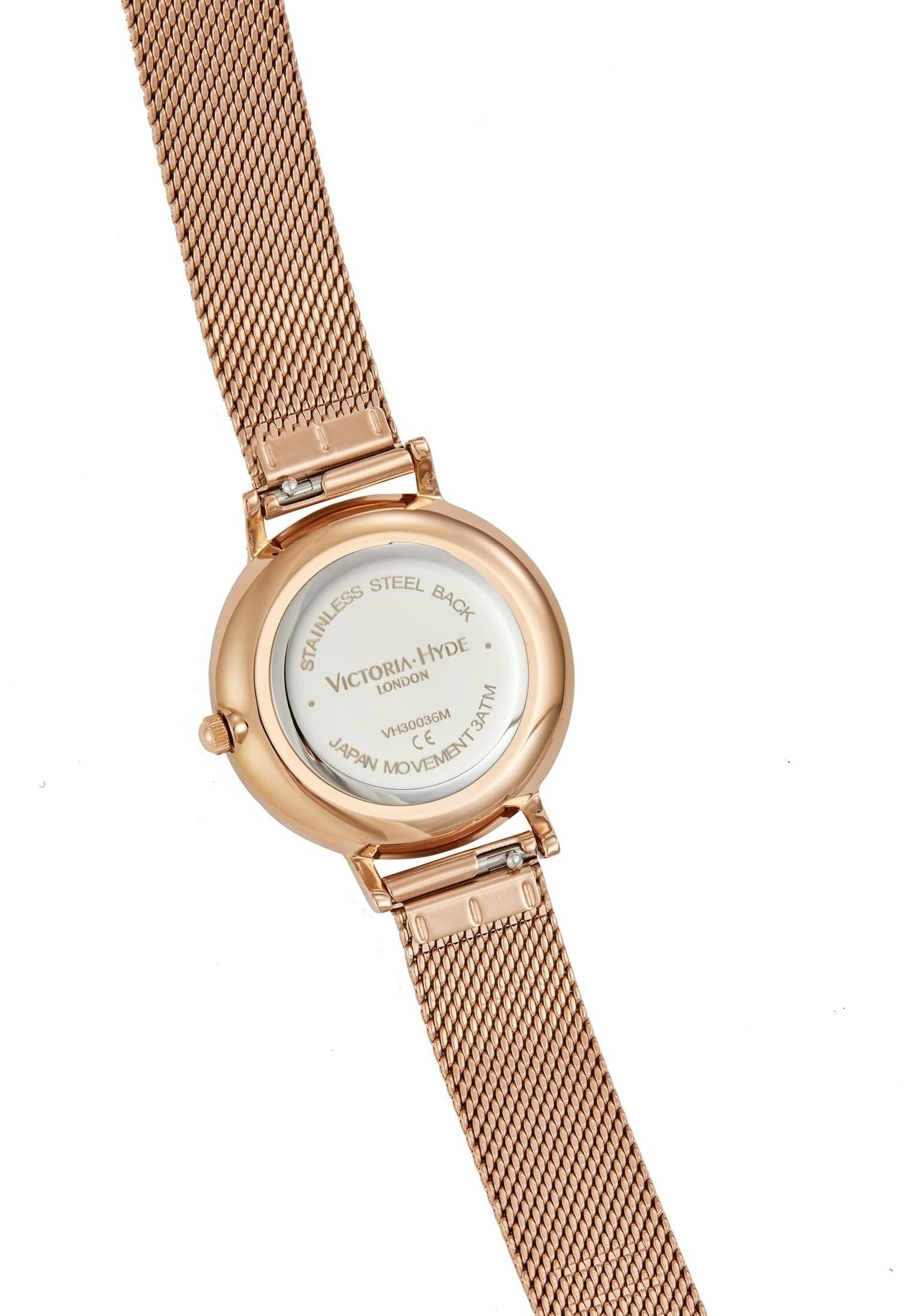 Crystal and rose gold watch for women