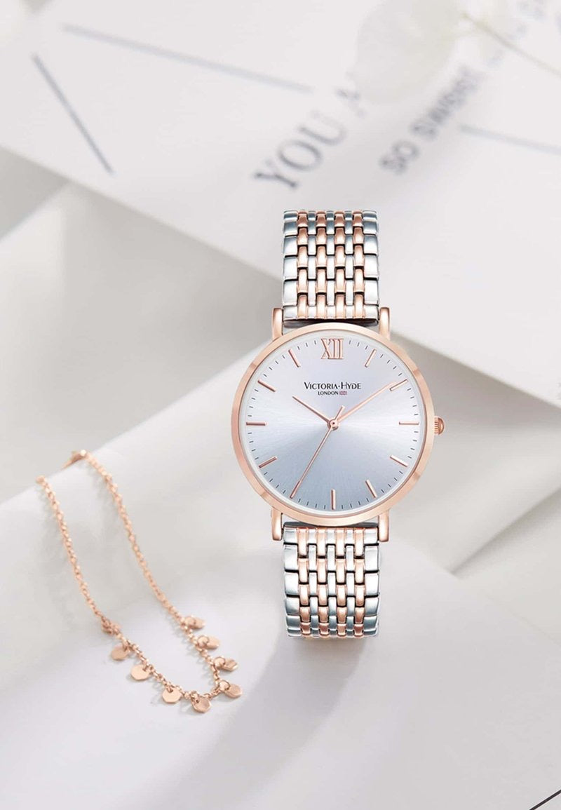 Victoria Hype London Silver and Rose Gold Watch for Women