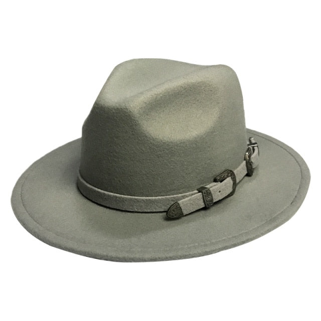 Panama hat with felt belt for women