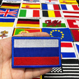 Embroidered patchwork flags of European countries