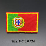 Embroidered patchwork flags of European countries