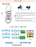 Pack of 12 Tieless Silicone Rubber Shoelaces for Adult Shoelaces