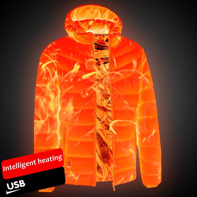 Veste à capuche d'hiver imperméable chauffant USB homme nouveauté hiver 2021