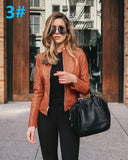 Long sleeve faux leather jacket for women, winter model
