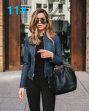 Long sleeve faux leather jacket for women, winter model