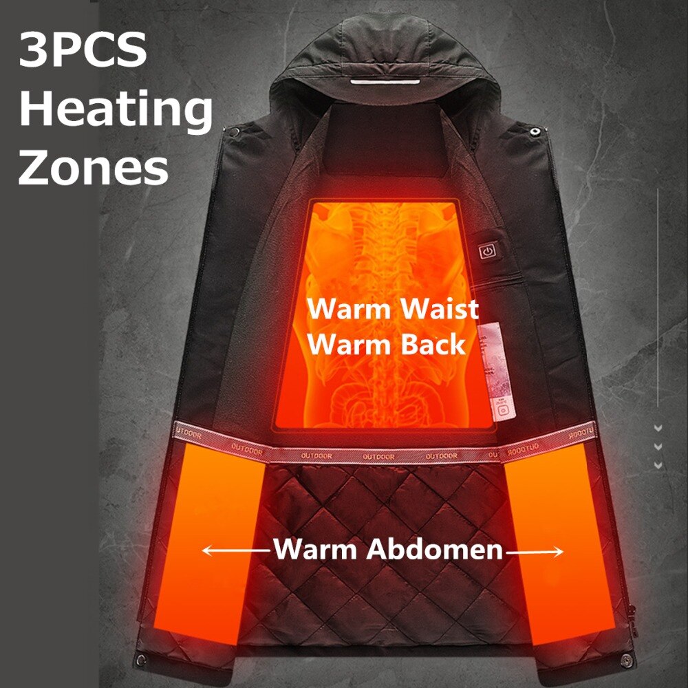 Abrigo de invierno impermeable con calefacción USB para mujeres y hombres, nuevo invierno 2021