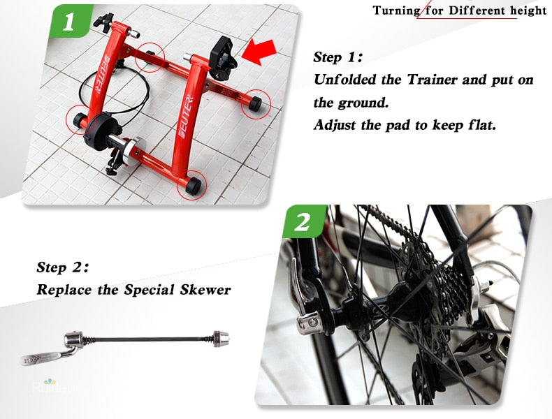 Bike trainer for indoor training with its 26-29 inch exercise bike