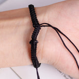 2 bracelets en alliage pendentif yin yang blanc et noir pour homme et femme