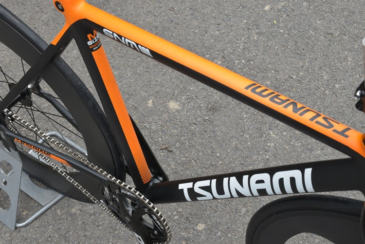 Vélo de sport Tsunami 1 vitesse Orange et noir pour adulte - LUXE