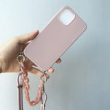 Pastel shoulder case with rhinestone iPhone bracelet for women