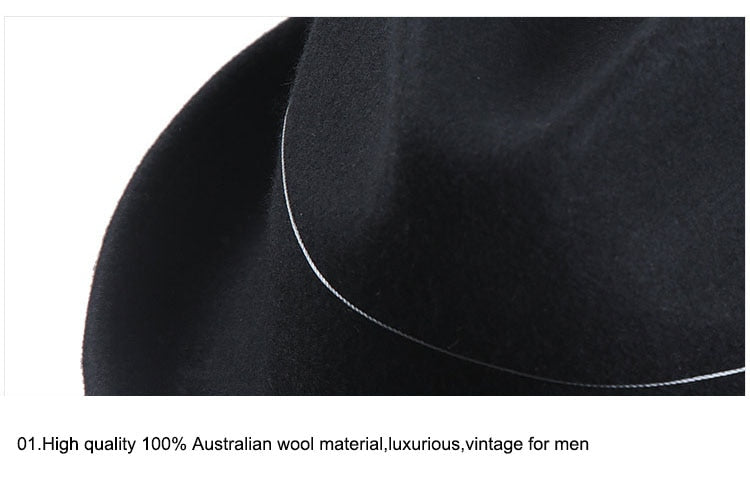 Chapeau en feutre de laine jazz vintage pour homme