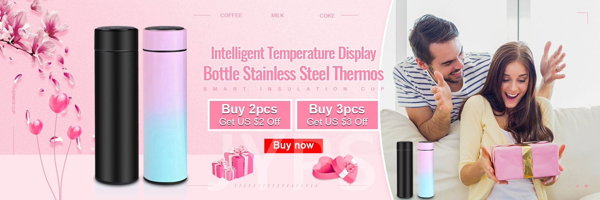 Intelligent LED Touch Lid Variable Temperature Thermos -500ml
