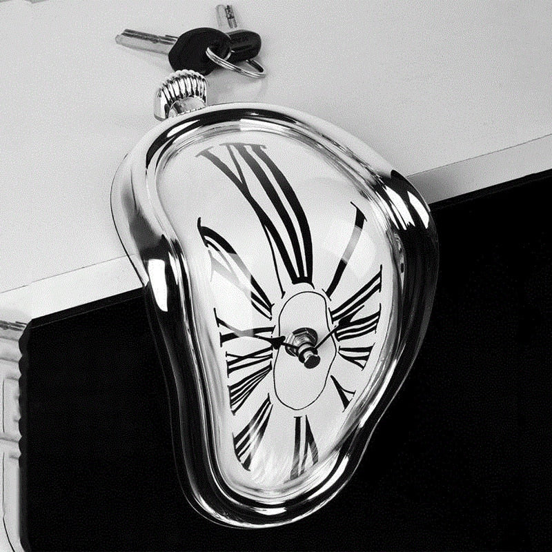 Hanging distorted clock -Decor