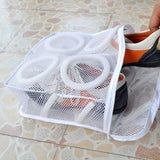 White mesh basketball washing bag for the washing machine