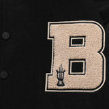 Mixed bone bomber baseball jacket
