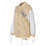 White quilted baseball style jacket for women