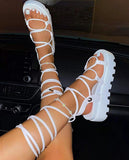 Women's Thick Sole Cross Strap Gladiator Sandal for Spring and Summer